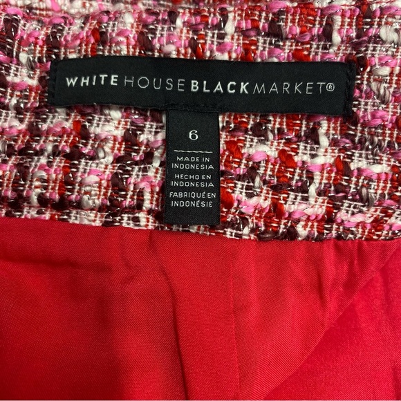 Y2K PINK TWEED SKIRK WHITE HOUSE BLACK MARKET SZ 6 CLUELESS COLLEGE PREP - Picture 3 of 12